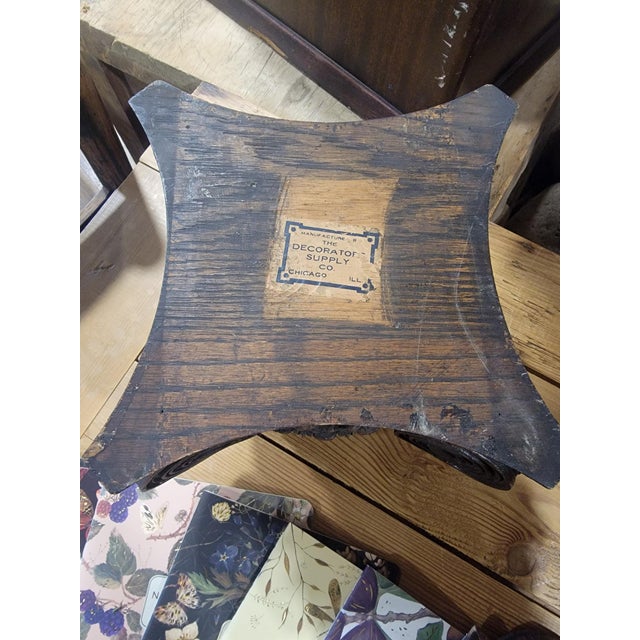 Antique architectural salvage wood column capital manufactured by The Decorator Supply Co of Chicago Illinois. Rich...