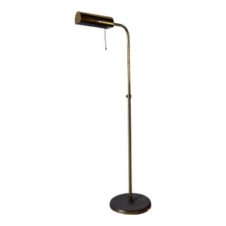 1970s Mid-Century Modern Koch & Lowy Style Adjustable Brass Floor Lamp For Sale