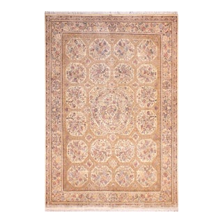Elegant Heritage Pak-Persian Beige/Gold Wool Rug - 9'1'' X 12'2'' For Sale