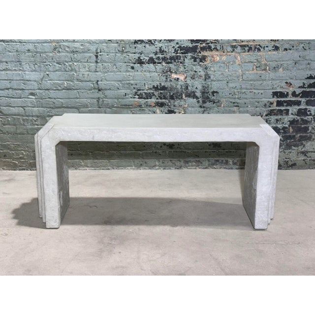 Postmodern Sculptural Post Modern Gray Plaster Console, 1980 For Sale - Image 3 of 6