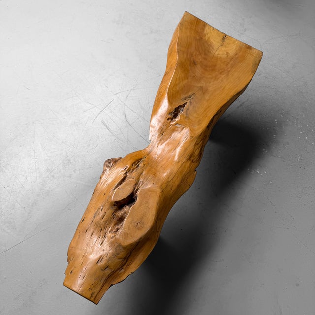 Japanese Organic Live Edge Side Table in Zelkova Wood, 1960s For Sale - Image 10 of 13