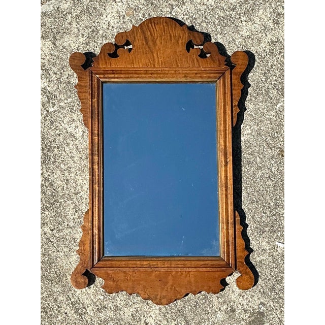 Vintage Chippendale Burl Wood Mirror For Sale - Image 11 of 12