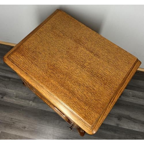 Vintage French Louis XVI Style Carved Oak Bedside Tables, Set of 2 For Sale - Image 12 of 15