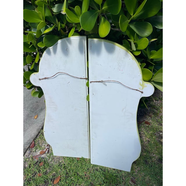 Vintage Palm Beach Style Olive Green Architectural Mirrors – Pair For Sale - Image 11 of 15