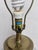Postmodern Vintage Etched Glass Table Lamp With Brass Hardware and Base For Sale - Image 3 of 12