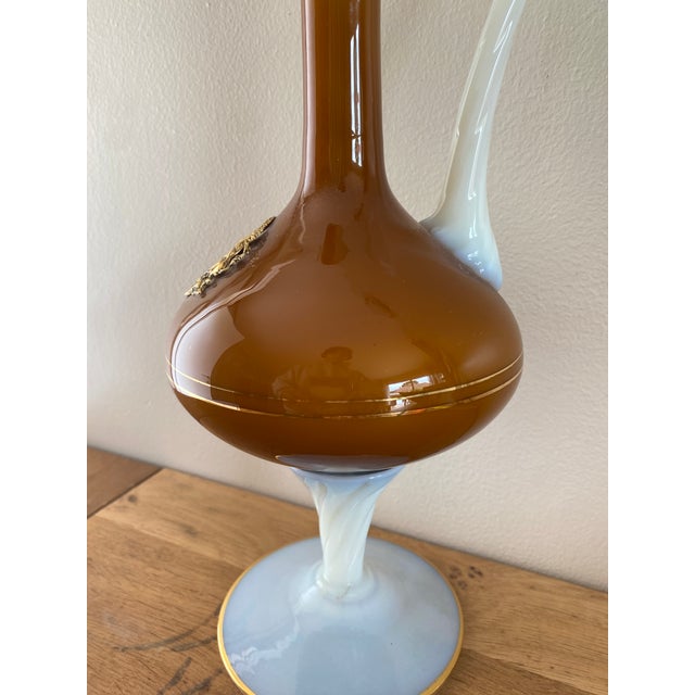 Large Opaline Glass Pitcher, Italy, 1950s For Sale - Image 11 of 17