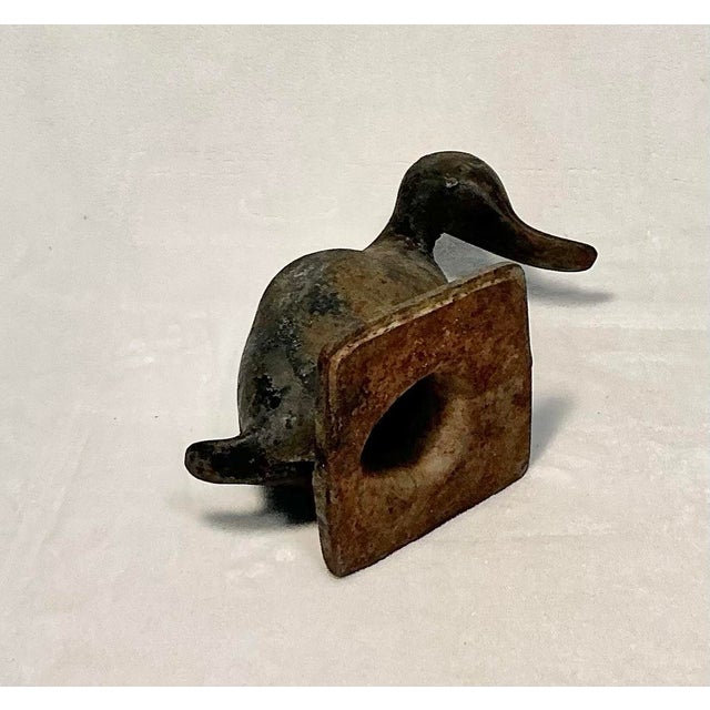 Early 20th Century 1920s Virginia Metal Crafters Solid Cast Iron Duck, Naughty Duck Doorstop Garden Ornament For Sale - Image 5 of 12