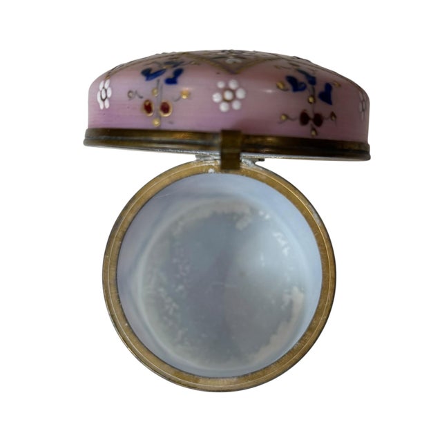 Mid 19th Century Victorian Enamel Opaline Glass Box For Sale - Image 4 of 7
