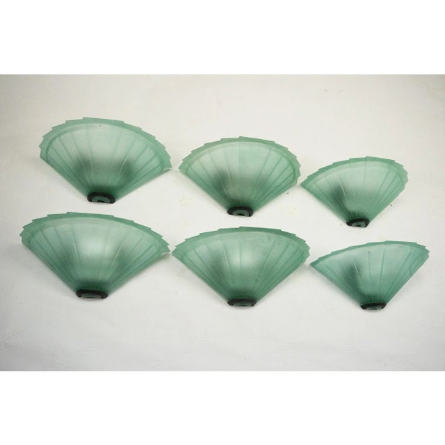 Wall Sconces in Green Murano Glass from De Majo, Italy, 1980s, Set of 6 For Sale - Image 9 of 14