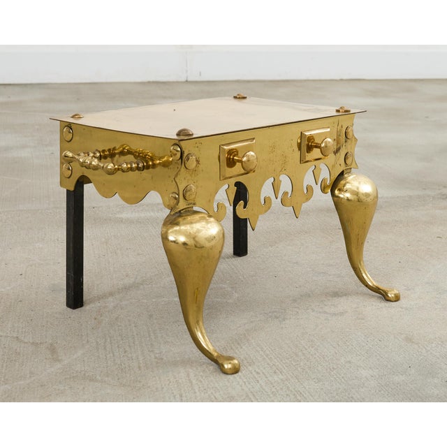 Late 19th Century 19th Century English Patinated Brass Footman Trivet Stand For Sale - Image 5 of 12