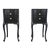 Antique French Rococo Style Black Lacquered Nightstands, a Pair For Sale