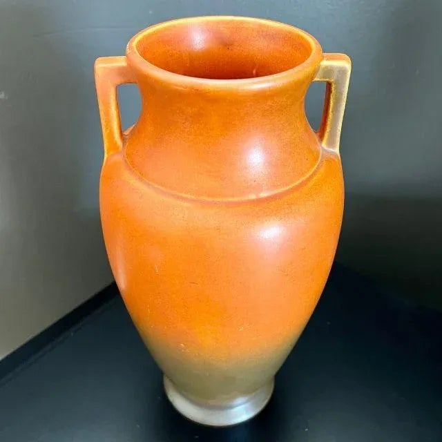1920s 1920s Roseville Rosecraft, Ombre Burnt Orange and Burnt Umber, Art Pottery Vase For Sale - Image 5 of 13