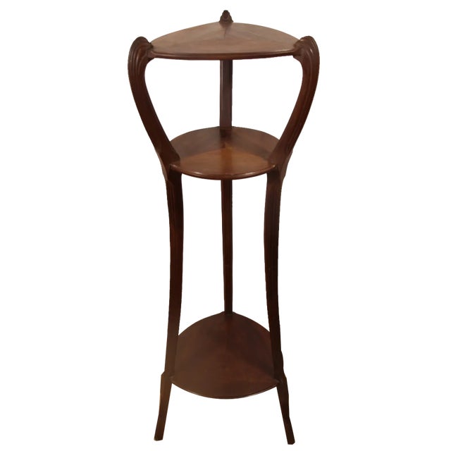 Art Nouveau Mahogany Harness Side Table attributed to Majorelle, 1890s For Sale