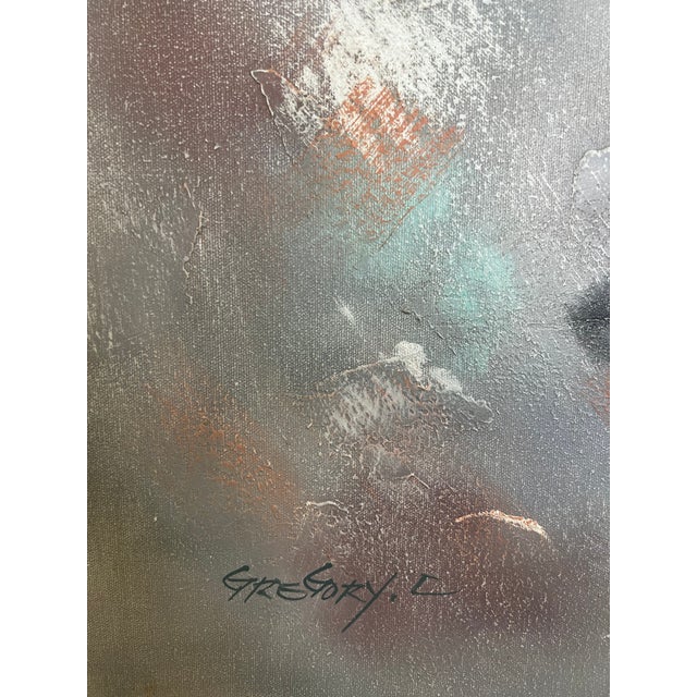 Late 20th Century Large Signed Southwestern Pottery and Desert Landscape Textured Painting on Canvas For Sale - Image 12 of 13