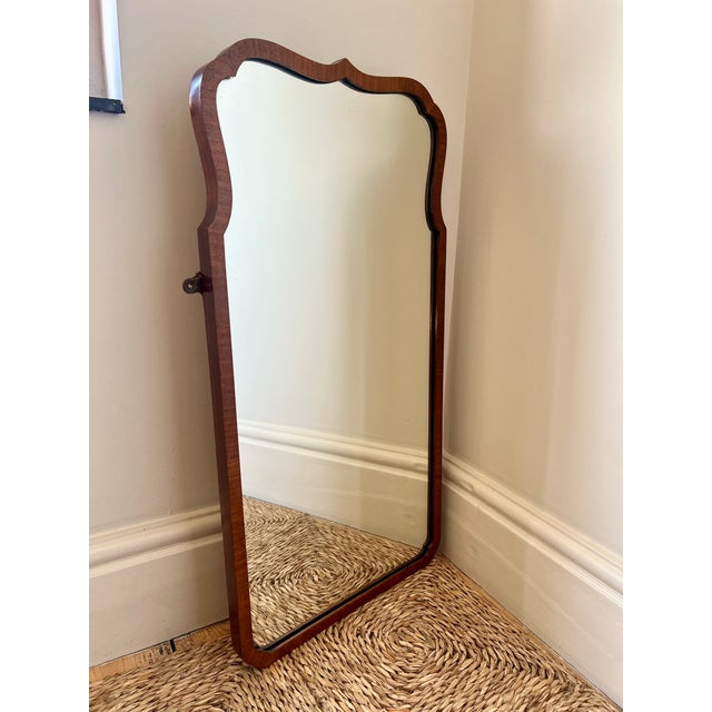 1920s Vintage English Scallop Edged Wall Mirror, 1920s For Sale - Image 5 of 9