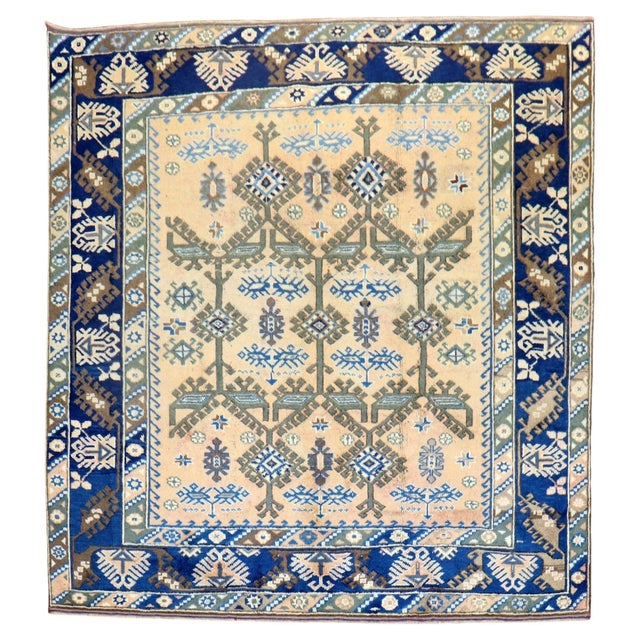 Vintage Zabihi Collection Turkish Tribal Square Rug - 6'5" x 6'7" For Sale In New York - Image 6 of 8