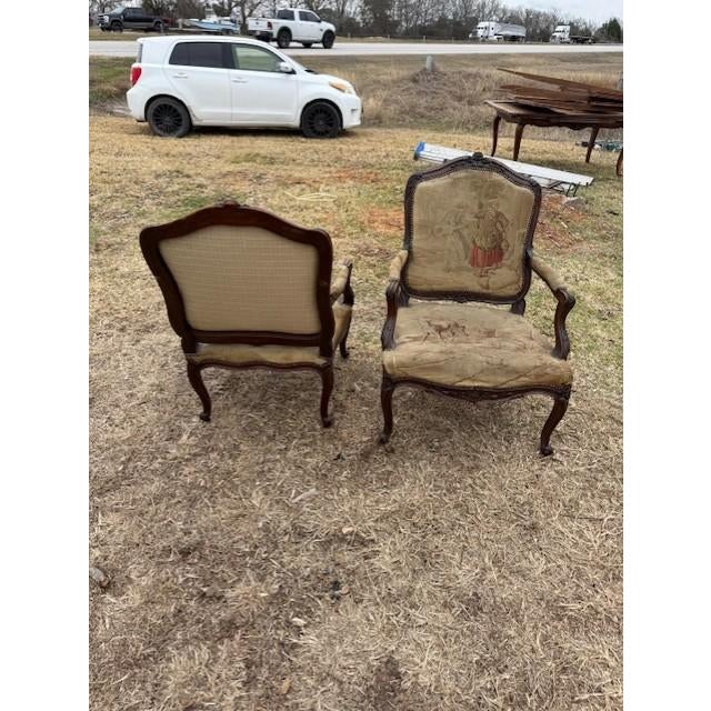 Large 19th Century French Louis XV Solid Walnut Bergere Chair or Armchair- A Pair For Sale - Image 16 of 18