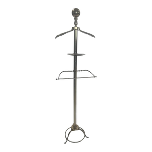 Vintage Brass Clothing Valet Butlers Rack Dressing Stand Coat Hat Suit Hanger