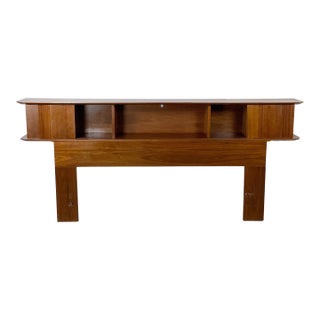 Mid-Century Modern Walnut Storage Headboard For Sale