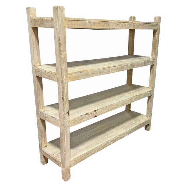 Wood French Whitewashed Pine Bookcase For Sale - Image 7 of 16