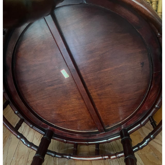 1920s Mahogany Side Table.Faux Bamboo 20hTh. C. For Sale - Image 5 of 7