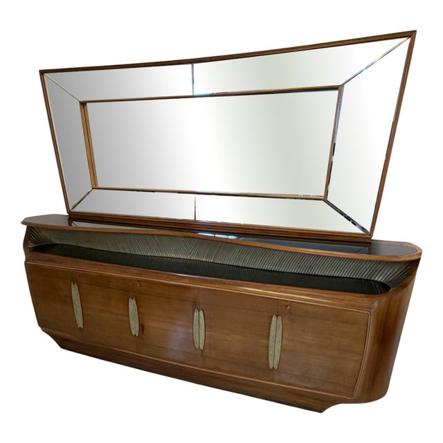 Sideboard with Backlit Mirror by Vittorio Dassi, 1950s, Set of 2 For Sale
