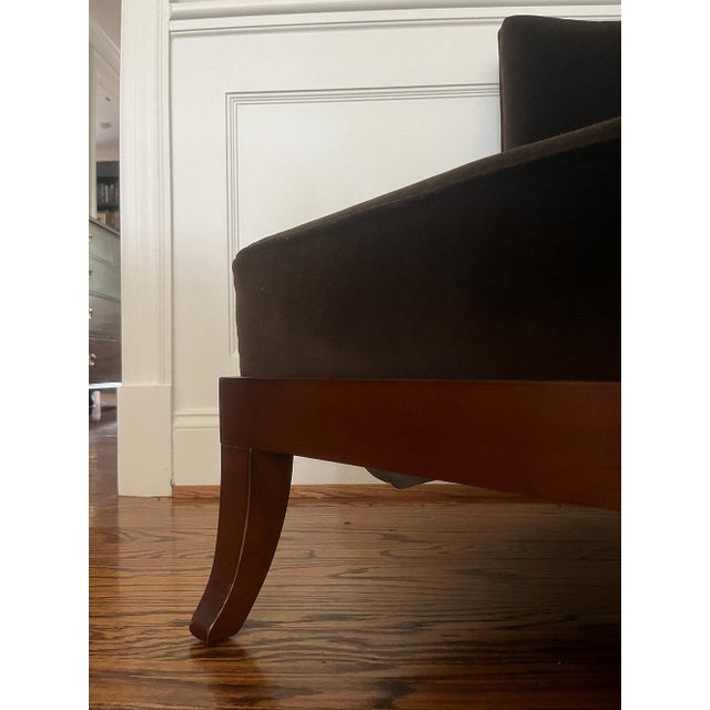 Late 20th Century Barbara Barry for Baker Brown Velvet Low Lounge Chair For Sale - Image 9 of 10
