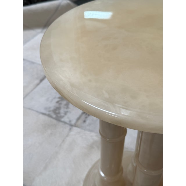 Stone Neoclassical Alabaster Pedestals, Pair For Sale - Image 7 of 12