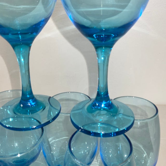 Vintage Coastal Americana Turquoise Wine Glasses Set of 10 Chairish