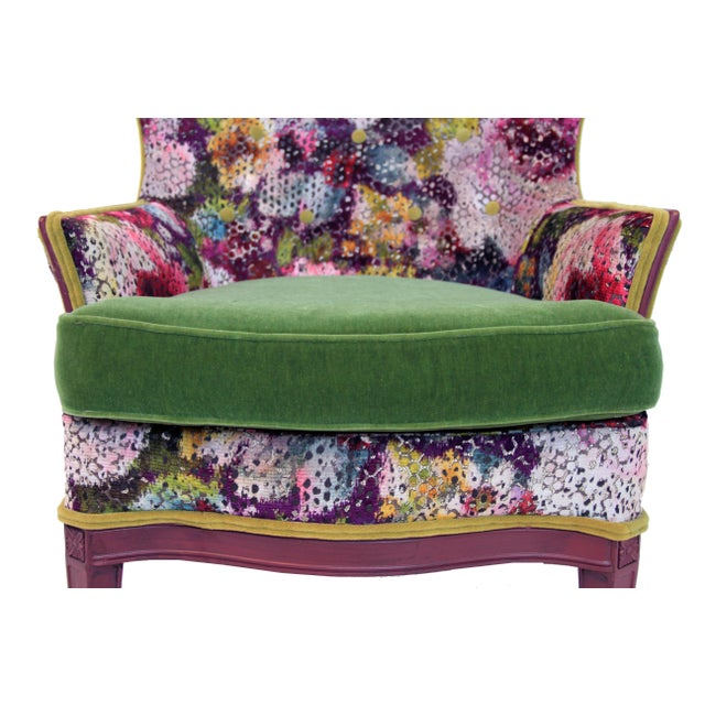 Victorian 1920s Vintage Victorian Wingback Accent Chair For Sale - Image 3 of 13