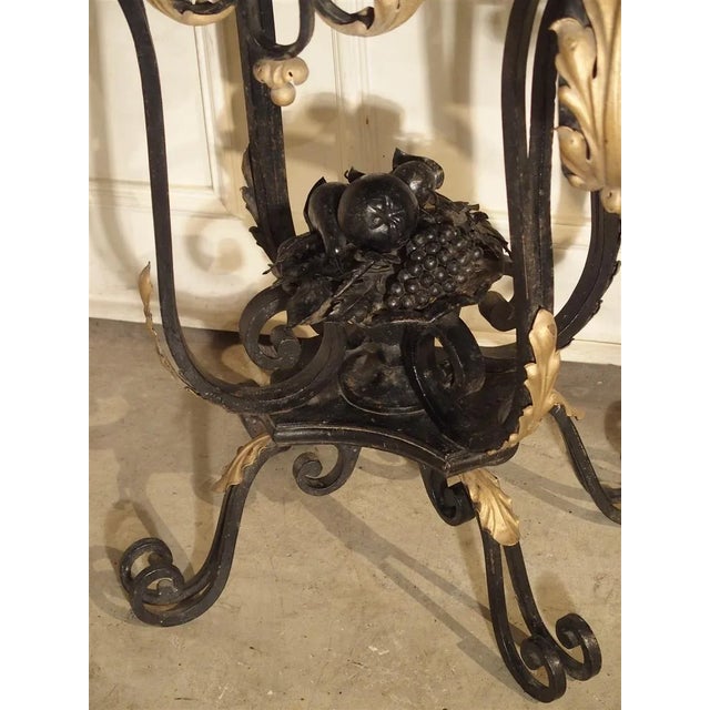 1920's Forged Iron and Marble Console Table From France For Sale - Image 4 of 13