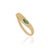 14k Gold Modern Sculptural Marquise Natural Emerald Wavy Band Ring Size 9 For Sale - Image 4 of 15