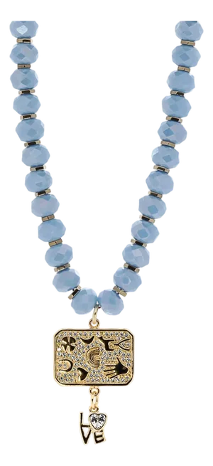Love Protective Symbols Blue Choker Necklace