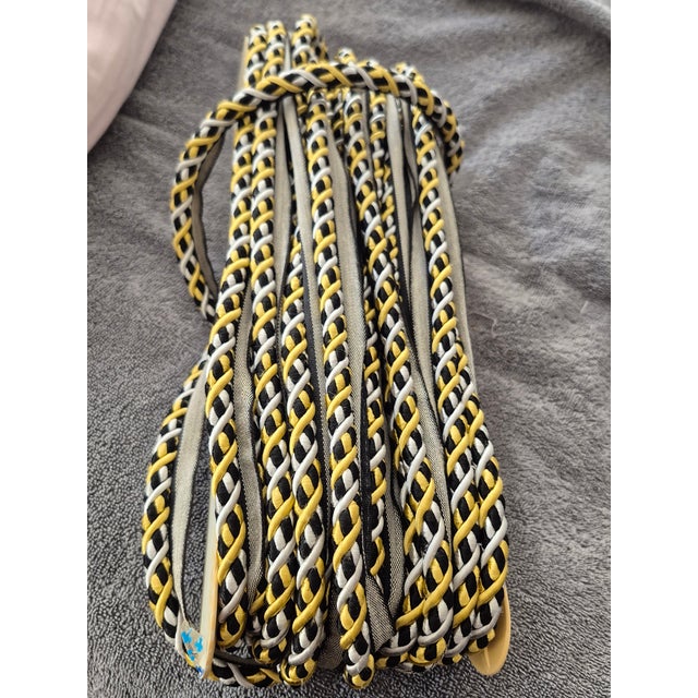 Contemporary Salamander Designer Black, Gold, Silver Rope Trim- 21+ Feet For Sale - Image 3 of 6