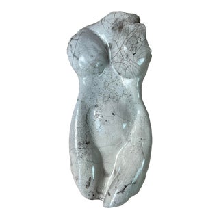 Vintage Carlee "She" Female Torso Pottery Wall Art Sculpture For Sale