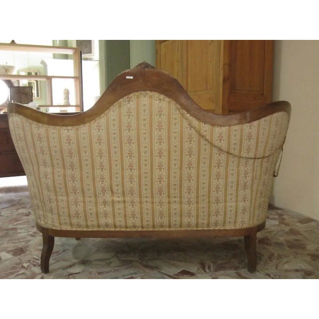 Antique Luigi Filippo Walnut Sofa For Sale - Image 3 of 8