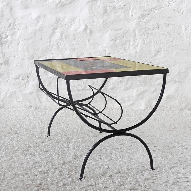 Black Low Ceramic Table by J.G. Picard, France, 1950s For Sale - Image 8 of 12