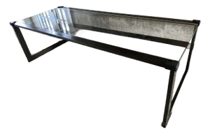Evan Lewis Custom Steel and Glass Coffee Table