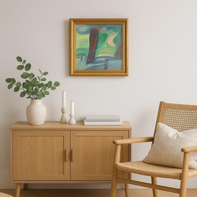 Erik Hoppe, Modernist Landscape from Søndermarken, 1930s, Oil on Canvas For Sale - Image 6 of 7