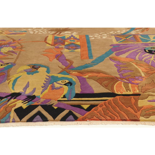 Vintage Pictorial Tibetan Rug, 08'06 X 09'09 For Sale - Image 4 of 10