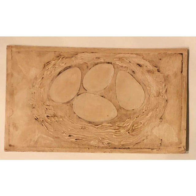 Original Vintage Eggs in Nest Painted Collage by Illustrator Barbara Garrison For Sale - Image 4 of 4