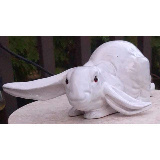 Mid 20th Century Vintage Terra Cotta Flop Eared Easter Rabbit After Bavent France For Sale - Image 5 of 12