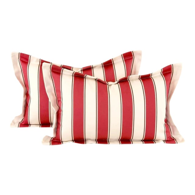 Designer Vicki Payne Free Spirit Ivory-White Brown Pink Awning Cabana Contemporary Stripe Fabric Sample For Sale