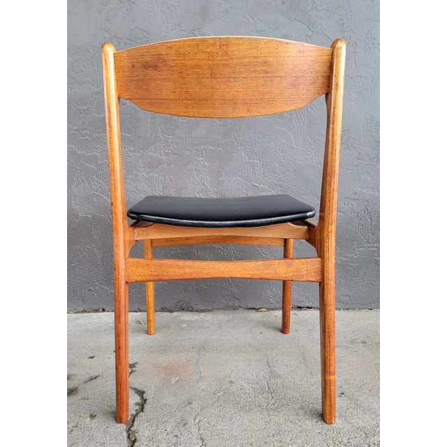 Set 4 Teak Danish Modern Dining Chairs Manner of Erik Buch 1960's For Sale - Image 10 of 14