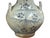 Vintage Fade Gray White Pale Blue Floral Graphic Ceramic Vase For Sale - Image 9 of 11