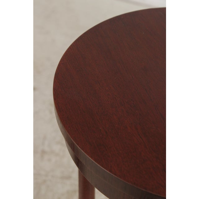 Pair of Baker Mahogany Round Plant Lamp Stands For Sale - Image 10 of 13