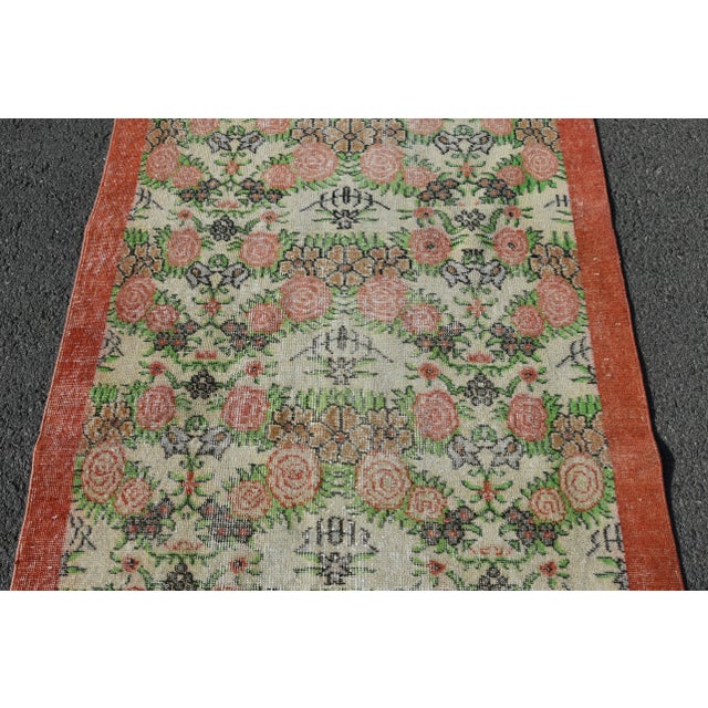 Textile 1970s Turkish Floral Handmade Rug For Sale - Image 7 of 10