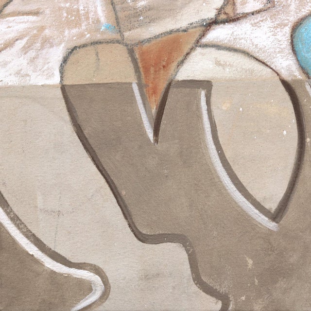 Rough Waters - Abstract Organic Shape Earthy Pastel Colored Original Artwork by Rue Bootay For Sale - Image 4 of 9