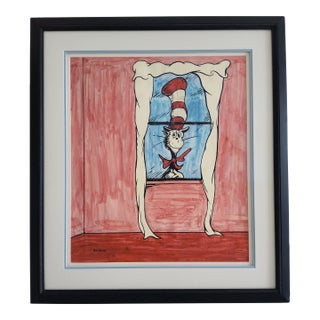 Dr Seuss Lithograph "The Cat" , 60th Anniversary" For Sale