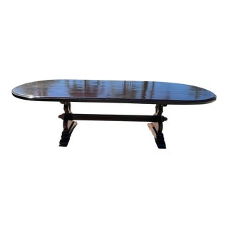 Mid 20th Century Solid Mahogany Mike Bell,Inc. Trestle Dining Table / Boardroom Table For Sale